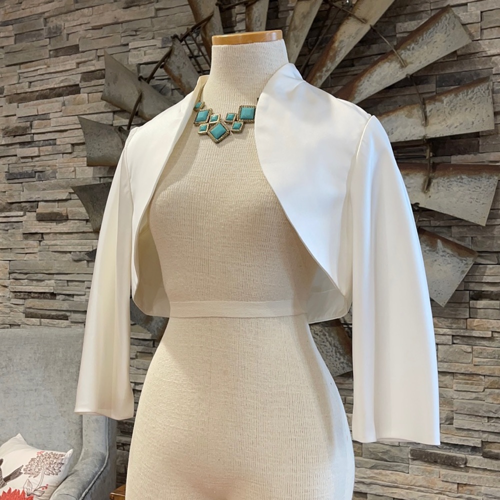 3/4 sleeve David’s Bridal Jacket -Ivory